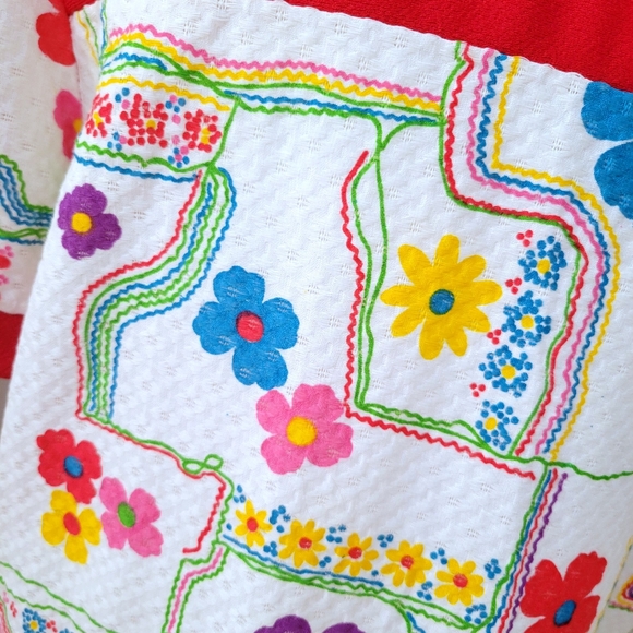 VINTAGE 70's FLORAL CANADIAN MADE BUTTON UP FLORAL SHORT SLEEVE, small - Picture 5 of 11